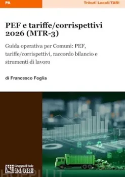 PEF e tariffe/corrispettivi 2026 (MTR-3)